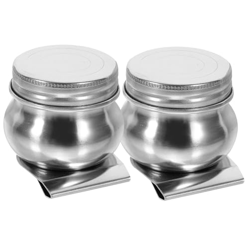 SEWACC 2 Piezas De Olla De Acero Inoxidable para Mezclar Pintura Al Óleo Taza para Acuarela Tazas Medidoras para Aceite De Colza Rociador De Aceite Taza para Mezclar Aceite