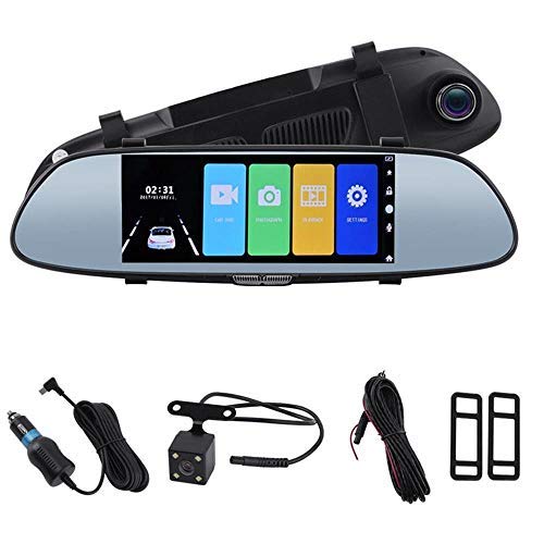 Megacare Car Driving Recorder Dual Lens Rearview Mirror Dash Cam HD 1080 Dual Lens 7'' Vehicle Rear view Mirror 32G Memory Camera Recorder Car DVR