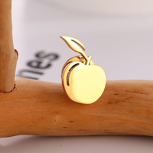 Image of Stainless Steel Dainty Apple Men Brooch Lapel Pins Women Clasp Clips