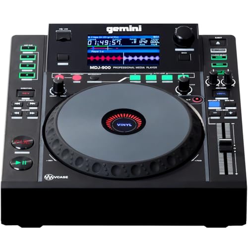 Gemini Sound MDJ-900 Reproductor de medios USB profesional con pantalla grande de 8 pulgadas y rueda de jog sensible al tacto