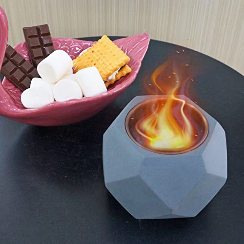 Romway Tabletop Fire Pit, Fire Pit Small, Concrete Table Top Fire Pit, Personal Fireplace For Indoor And Outdoor Use. #TOP6