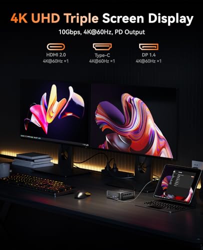 Image of KAMRUI E3B Mini PC with AMD Ryzen 7 5700U, 32GB DDR4 1TB M.2 SSD Mini Computer, Mini Gaming PC with USB Type-C, Desktop Computer Supports Triple 4K Display, WiFi 6, BT 5.2