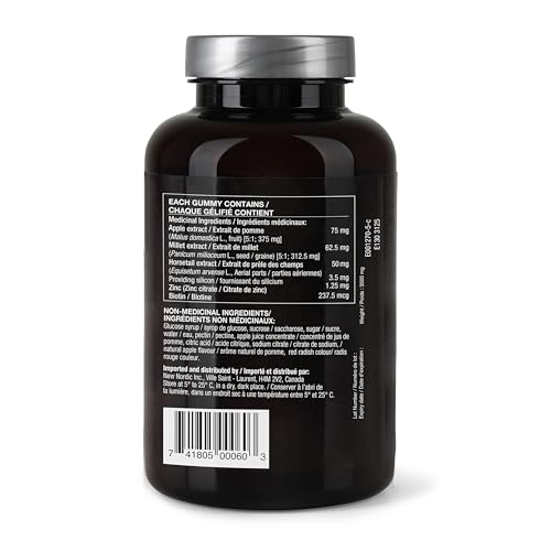 NEW NORDIC Hair Volume Gummies, 2500 mcg Biotin, Daily Hair Vitamins Supplement to Support Hair Skin & Nails, Vegan, 60 Count (Pack of 1)