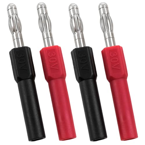 Adaptador conector banana macho 4mm a hembra 2mm, pack 4 miniatura 1