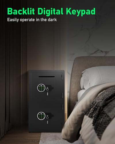 Omethey 5.0 Cu ft Extra Large Safe Fireproof Waterproof, Digital Security Safe Box with Deposit Slot & Metal Storage Box with Backlit Keypad & Dual Alarm for Home Office thumbnail 6