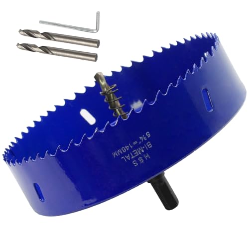Image of Luomorgo 146mm /5 3 /4 inch Hole Saw, 1 1 /4 inch Cutting Depth | HSS Bi-Metal, For Wood Cornhole Boards, For Plastic Drywall, For Metal Sheet