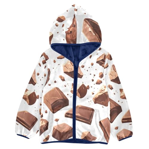 Milk Chocolate Chunks Girls Fleece Jacket Girls Fall Jacket Girls Zip Up Hoodie Girls Sherpa Jacket 2-10T