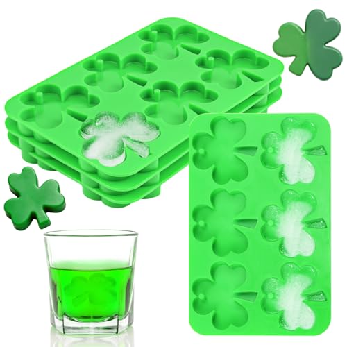 4 Pack Shamrock Silicone Molds for St Patrick's...