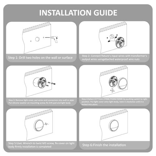 Image of Low Voltage Deck Lights Outdoor with 3 CCT Selectable | 3W 12V LED Low Voltage Post Fence Stair Lights Wired Outdoor, Surface Mount, IP65 Waterproof, Aluminum, Brown, Pack of 6