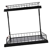 ERINGOGO Ausziehbares Unterschrank Regal aus Robustem Carbonstahl Zweistöckiger Küchen Organizer für Gewürzflaschen und Spüle Platzsparender Untertisch aufbewahrungshelfer für Bad und