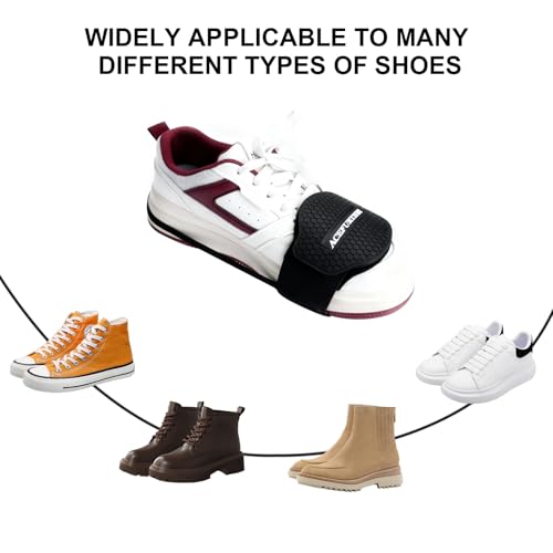 VOSSOT Motorrad Schuhschutz mit verstellbarem elastischem Band, Schuhschutz Stiefel, Anti-Rutsch Schaltschutz Pad Gummi mit Klettverschluss, Universal Schuhabdeckung Motorrad Schuhschutz für Stiefel