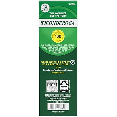 Ticonderoga Beginner Wood-Cased Pencils, 2 HB Soft, Yellow, 12 Count (X13080)