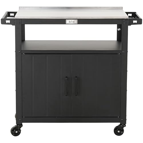 Outdoor Grill Cart with Stainless Steel Tabletop