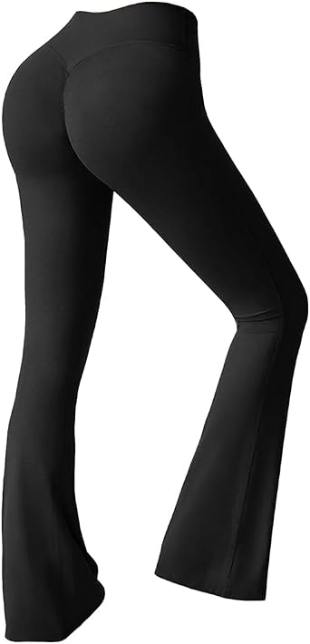 Yoga Pants Women High Waisted Butt Lifting Casual Soft Wide Leg Flared Bell Bottoms Smooth Touch Stretch Flare Leggings