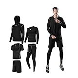 GRECERELLE Juego de 5 piezas de rendimiento deportivo para hombres: aumenta tu juego de entrenamiento, 5pcs 01 Negro, XXL