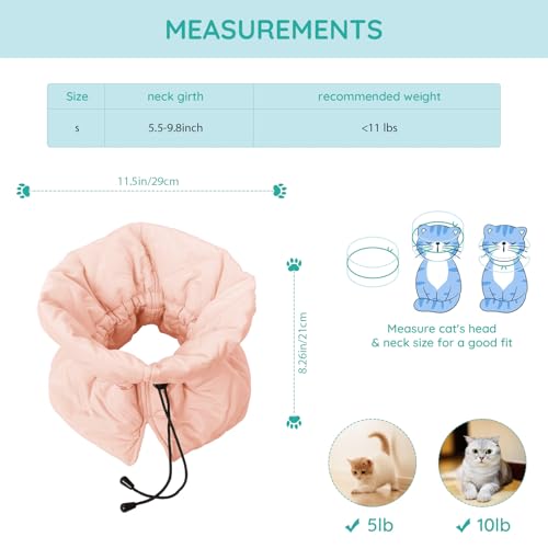 FACULX coleira de recuperação de gato, alternativa de cone de gato ajustável macio, coleiras de fixa