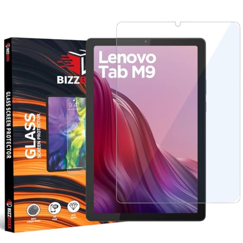 Image of Tempered Glass Full Screen Protector For Lenovo Tab Tablet M9-9 inch 9 Anti-Scratch & Smudge Proof (Transparent) (Pack Of 1)