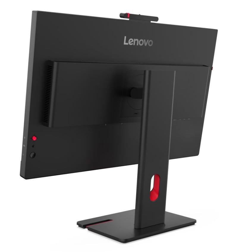 Image of Lenovo ThinkVision T27QD-4v 27-Inch QHD IPS Monitor | VRR of 48-120Hz, USB-C Hub with 100W PD, RJ45 Ethernet, 5MP AI Webcam, Height Adjustable Stand