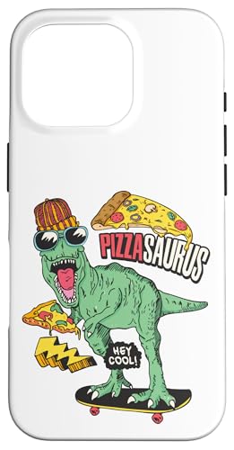 Pizzasaurus Divertido Dinosaurio Comiendo Pizza Rebanada Pizza Monstruo Carcasa para iPhone 16 Pro