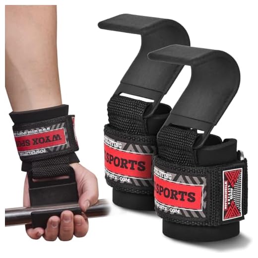 WYOX Sports Heavy Duty Weight Lifting Hooks with Wrist Straps for Pull-ups - Power Lift - Deadlift - Weightlifting Grips and Gym Workout Gloves for Men & Women (Black, Flat Hook (One Size Fits All))