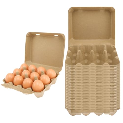 JEJUWE Lot de 360 boîtes à œufs traditionnelles en fibre réutilisables et biodégradables pour œufs de poule, de taille S à XL, 7,6 x 10,2 cm