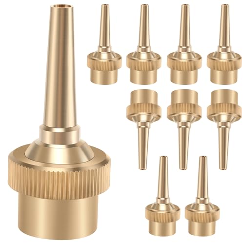 Jkjhbhged 10Pcs 1/2 inch DN15 Brass Jet Straight Adjustable Fountain Water Nozzles Pool Nozzles Garden Landscape Decoration Fountain Equipment