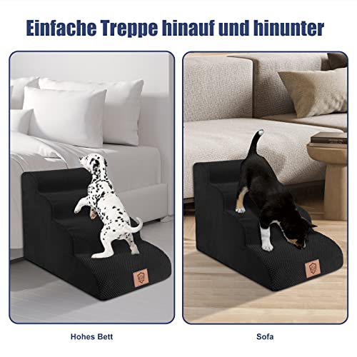 Zvonema Hundetreppe, wasserdichte Haustiertreppe, Tragbar Hundetreppe für Kleine Hunde, Hochdichtem Schaumstoff Hunderampe, Abnehmbar Waschbar Katzentreppe, Treppe Hund für Bett Sofa