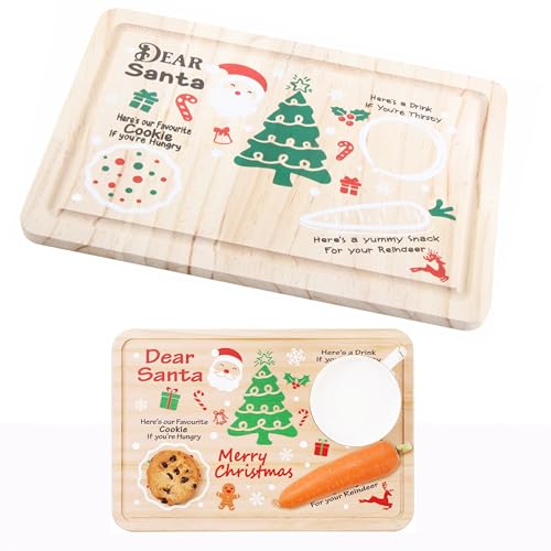 Kuuleyn Piatto per biscotti di Babbo Natale, vassoio di Babbo Natale, vassoio da portata, vassoio per dolcetti della vigilia di Natale di Babbo Natale Piatto da portata Tappetino