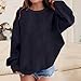 Girls Sweatshirts Casual Fashion Solid Color Long Sleeve Shirts Loose Crewneck Lightweight Pullover Tops Navy