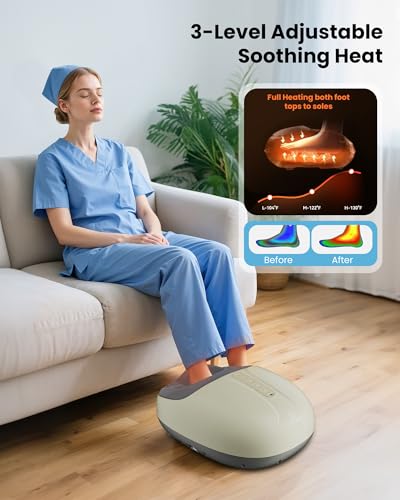 Image of COMFIER Shiatsu Foot Massager with Heat,Compression, Kneading & Rolling, Electric Feet Massager for Plantar Fasciitis, Foot Warmer Size Up to 15 inch, Gift for Men Women