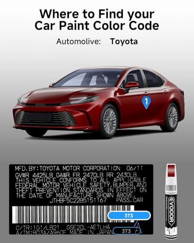 Image of Touch Up Paint Compatible with Toyota Exact Match 2 in 1 Touch up Paint for Chips and Nicks Repair (Ruby Flare Pearl(3T3))