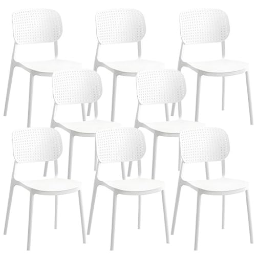 Image of Dream Furnishing - Set of 8 Stackable Dinning Chairs for Home Cafe Office Hotel for Indoor and Outdoor Patio (White Set of 8)