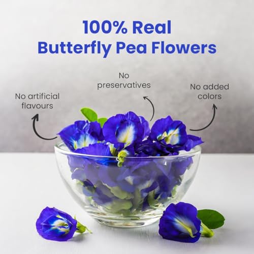 Image of BLUE TEA - Butterfly Pea Flower Tea - 2.11 Oz (150+ Cups) | Antioxidant Rich | Chemical Free - Herbal Tea - Caffeine free - Non Bitter - No Preservatives | Zipper Pack (Pack of 2)