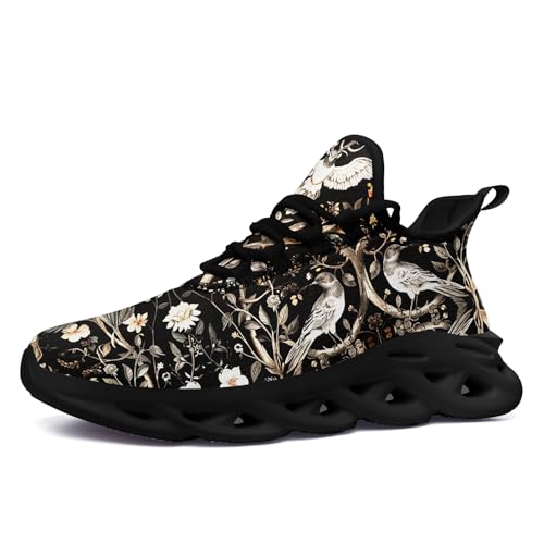 Gothic Skull Running Shoes for Men Women Fashion Lightweight Athletic Sneakers with Unique Punk&Goth Designs Footwear