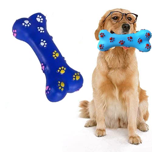 Woofy Durable Paw Printed Rubber Chew Bone with Squeaky Sound Chew Toy Ideal for Playing and Training Dogs and Puppies (Pack of 1) (B0CGNBV85M) Amazon Price History, Amazon Price Tracker