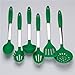 Culinary Couture 6-Piece Stainless Steel & Silicone Kitchen Utensils Set, Silicone Cooking Utensils, Heat Resistant Kitchen Cooking Utensils Set, Includes a Bonus Recipe E-Book, Dark Green