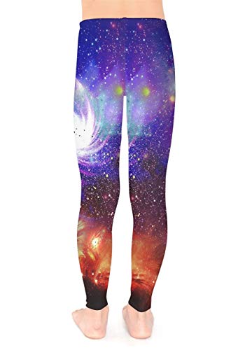 PattyCandy Galaxy Celestial and Night Sky Pattern Unisex Little & Big Kids Long Stretch Leggings,Size:2-162