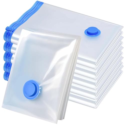 Ezkamfort 6 Pack 100 X 130cm Vacuum Storage Bags, Vacuum Storage Bags Jumbo, Strong Space Saver Compression Bags XXL Vacuum Pack Bags for Duvets, Quilts, Comforters, Bedding, Pillows- Save 80% Space