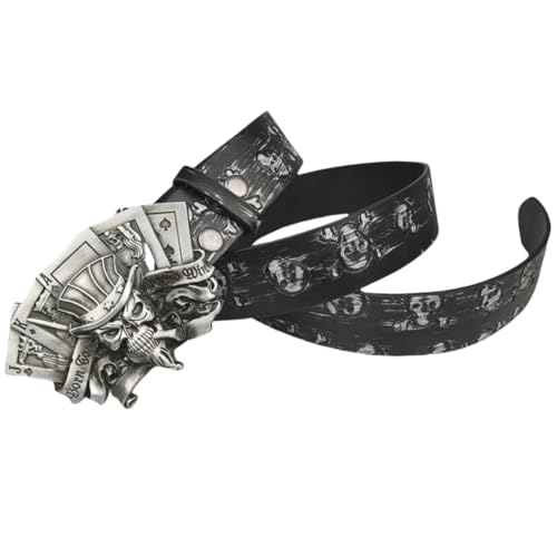 Men's Dark Academia Style Belt - Adjustable Genuine Leather Strap with Detailed Metal Buckle, Gothic Inspired Design2