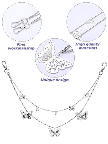 image for Jadive 5 Pieces Chain Belt Jeans Pants Pocket Waist Multi-Layer Hip Ho