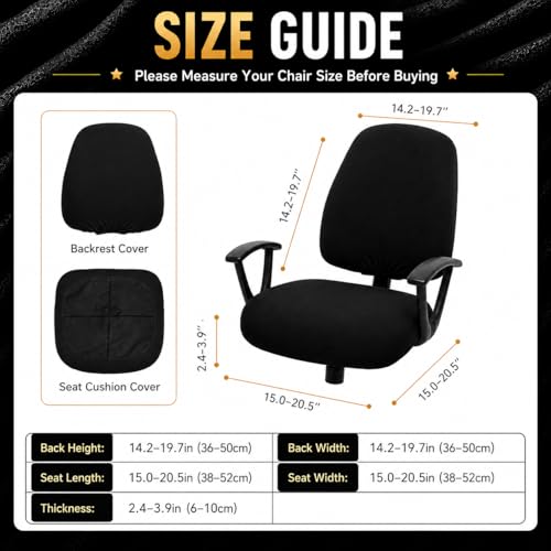 Image of DIVA EN CAMINO DEC Stretchable Desk Office Chair Seat Covers - Universal Stretch Computer Chair Slipcover - Washable Rotating Backrest Coverings & Cushion Protectors for Dogs, Cats, Pets、