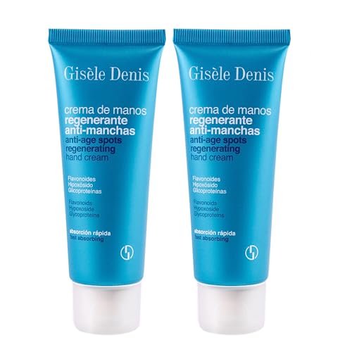 GISÈLE DENIS - Crema de Manos Regenerante Antimanchas, 2x75 ml, con Flavonoides, Hipoxósido y Glicoproteínas, Combate Envejecimiento en Piel y Manchas Oscuras, Rápida Absorción y Textura Suave