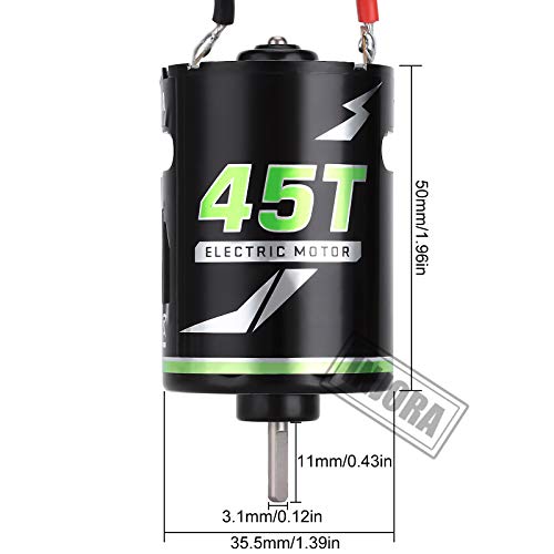 Injora Rc 540 Motor 45T Brushed Motor For 1/10 Rc Scx10 Pro Axial Tracks Scx10 Pro Scx10 Axi03007 90046 Trx4 Rc Car Boat Parts（45T） #TOP3