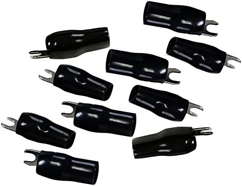 Orion Barrier Spade Fork Terminal B4B (10pcs) 4 Gauge AWG Connector Plugs - for Car Audio Terminal | Battery Cable Lug, Auto Parts, Automotive, Marine, Motorcycle, Trucks, RV - Gold Black