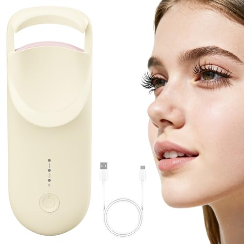 Recourbe-cils électrique sans douleur grâce au tampon en silicone sensible à la chaleur beige