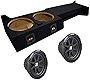 Compatible with Nissan Frontier 05-12 Crew Cab Truck Dual 10' Kicker C10 Subwoofer Sub Box Enclosure 600 Watts Peak