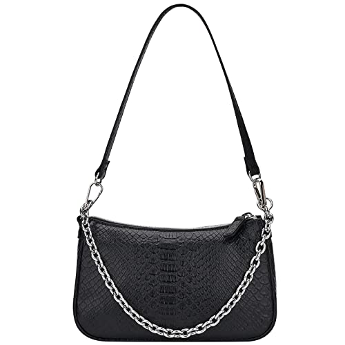 Snakeskin Shoulder Bag for Women, Small 90s Retro Clutch Purse, Mini Trendy Y2K Handbag