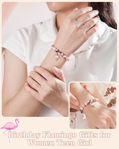 Flamingo Birthday Gifts for Women, 18th Birthday Gifts for Teen Girls, Flamingo Bracelet for Granddaughter Daughter Sister Niece Friends2