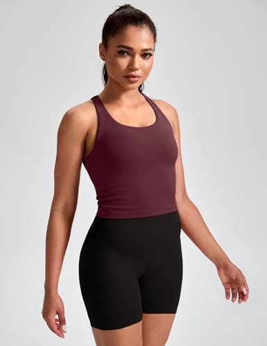 Image of HeyNuts Longline Zeal Bras Medium Impact Wirefree Sports Bras Workout Crop Tank Tops with Removable Pads, A-D Cups