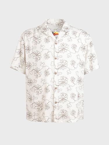 Image of The Indian Garage Co Men Relaxed Fit Textured Half Sleeves Cuban Collar Resort Wear Shirt